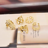 New Fashion jewelry flower hollow finger ring set nice gift for women girl lovers' gift mix design 1set=5pcs