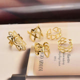 New Fashion jewelry flower hollow finger ring set nice gift for women girl lovers' gift mix design 1set=5pcs