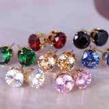 New Fashion round favorite design 18 K gold plated stud earring for women-6pair