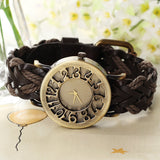 Accurate Fashion Hot Brown Quartz Fashion Dial Classic Vintage Weave Leatheroid Womens Wrist Watch