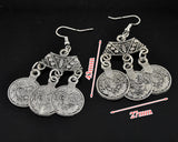 New Gypsy Zamac VintageTibetan Silver Coin Statement Earrings for Women