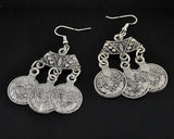 New Gypsy Zamac VintageTibetan Silver Coin Statement Earrings for Women