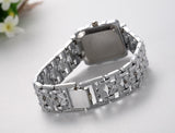 New Hot Fashion Women Bracelet Bangle Wave Rhinestone Crystal Wrist Watches Ladies Luxury Casual watches