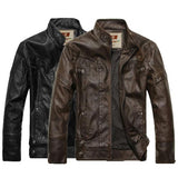 New Hot HOt New Warm Men's Leather Motorcycle Standing Collar Jackets Coat