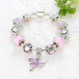 New Lovely Gift Murano Glass Beads Butterfly Charm Bracelet Fit Original Bracelets Beads Jewelry For Women Girls 