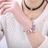 New Lovely Gift Murano Glass Beads Butterfly Charm Bracelet Fit Original Bracelets Beads Jewelry For Women Girls 