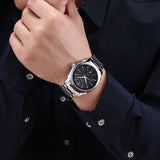 New Luxury Brand CURREN Casual Watches Men Quartz Watch Silver Full Steel Black Dial Waterproof Men's Sport Wristwatches