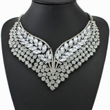 New Luxury Bridal Jewelry Colorful Crystal Necklace & Pendants Fashion Rhinestone Collar Statement Necklace Wedding Accessories