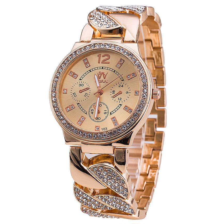 New Luxury Women Watches Stainless Steel Band Rose Gold Watch Fashion Women Quartz Watch Relogio Feminino 