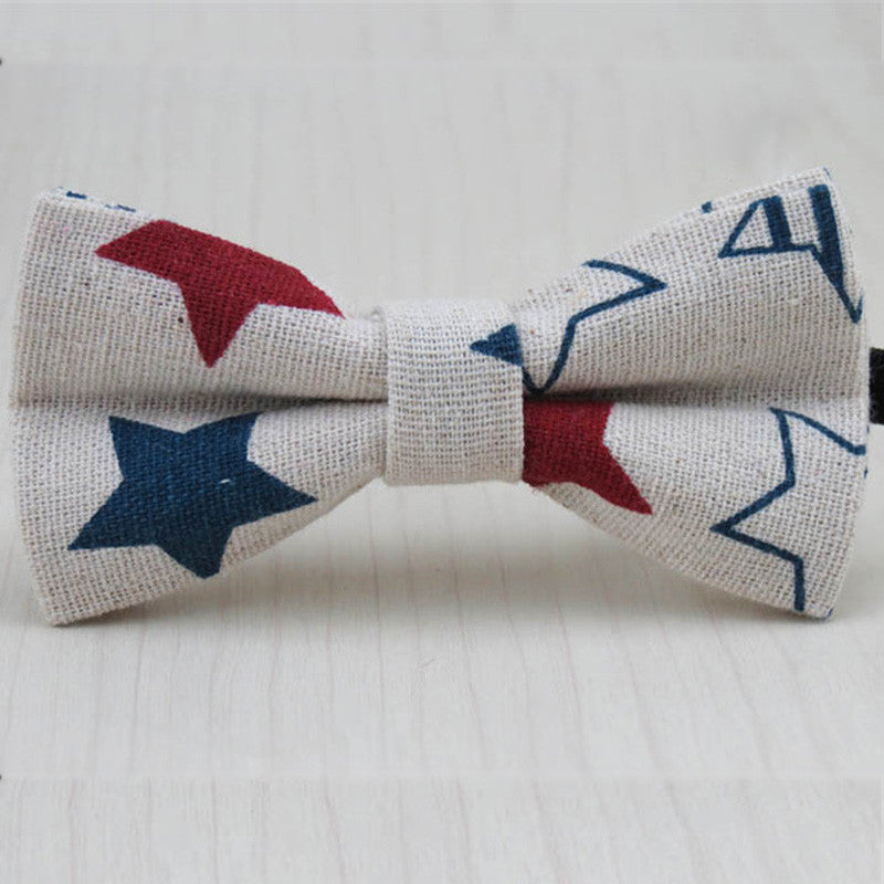 Cute Baby Bow tie Boys Girls Bowtie Kids Bow Ties Cotton Linen Multi Pattern Pyramid /Sailboat /Flower /Star Bowties