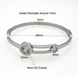 New Shiny Two Crystal Bracelet For Women Stainless Steel 18K Gold Plated Roman Bracelets Luxurious Love Bangles Jewelry Pulseira
