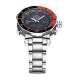 Luxury WEIDE Brand Men Military Sports Watches Men's Quartz LED Digital Hour Clock Male Full Steel Wrist Watch
