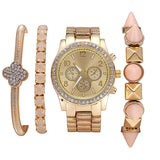 New Women's Casual fashion Wristwatch Luxury rhinestone Bracelets strap Quartz watches Ladies Bracelet Watch Sets dress Watches