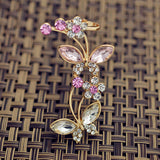 New crystal rhinestone Insect butterfly rose ear cuff clip earring Top quality fashion jewelry gift for women girl