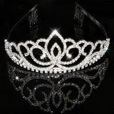 New design Romatic crown tiara elegant peach heart rhinestone crystal hair jewelry luxury bride wedding party 