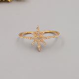 New fashion accessories jewelry full rhinestone pearl star double finger ring set for women girl nice gift
