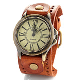 New fashion big sport quartz wristwatches mens women's luxury brand retro style Genuine leather watches 