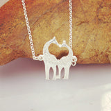 New fashion jewelry chain link double Giraffe pendant necklace for women girl nice gift 