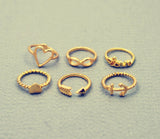 New fashion jewelry heart anchor infinity love finger ring set gift for women ladies
