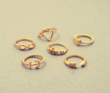 New fashion jewelry heart anchor infinity love finger ring set gift for women ladies