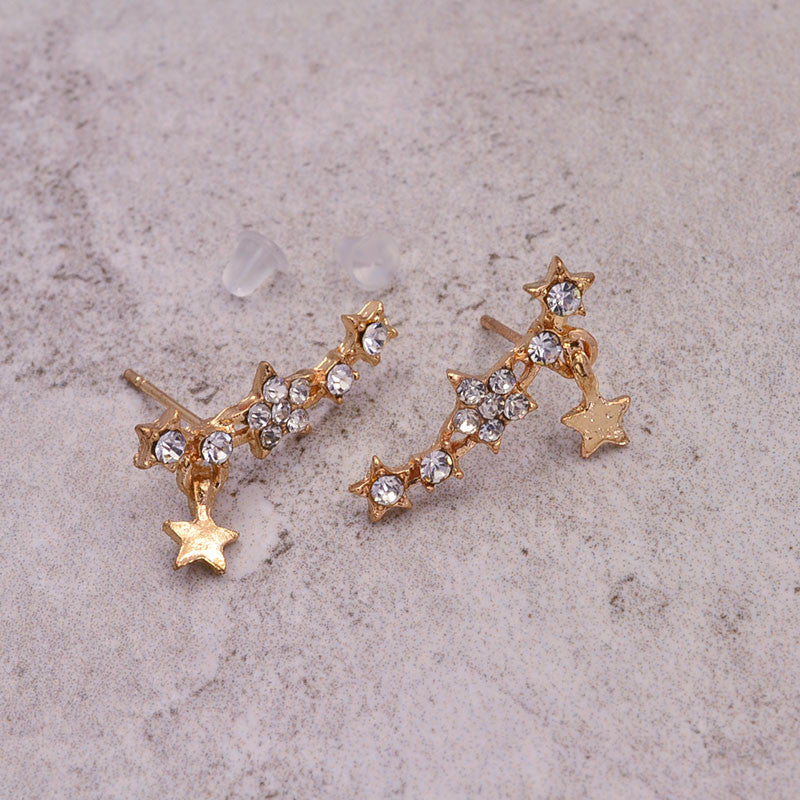 New fashion jewelry rhinestone star stud gift for women girl