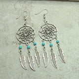 New fashion jewelry vintage silver plated Dream catcher drop dangle earring gift for women girl