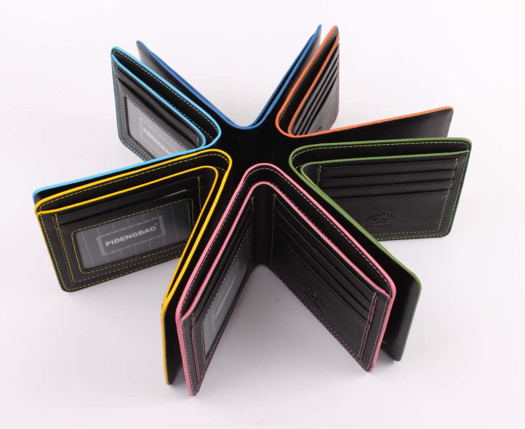 New fashion wallet brand cute wallets waterproof men wallets billfold colorful leather man purses for male