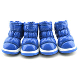 Pet Small Dog Space Leather Ruffle Shoes Winter Warm Waterproof Anti-slip Booties Boots Shoes