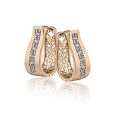 New 18K Gold Plated CZ Zirconia Hoop Earrings For Women Bijoux CC Earings 