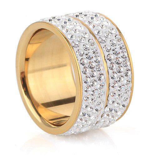 New 18K Gold Plated Classic design Crystal Jewelry Wedding Rings For Women Jewelry