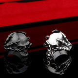 New 316L Stainless Steel Jewelry Men's Gothic Punk Claw Thingking Skull Skeleton Rings 