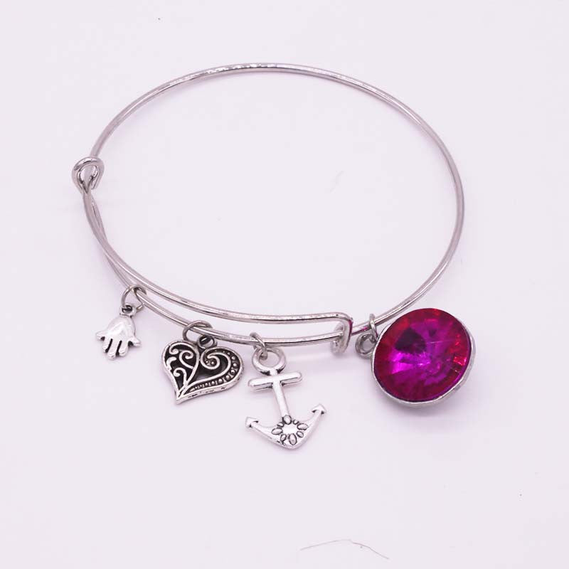 New Alex Charm Bracelets Bracelets & Bangles Summer Style Setting Crystal Disc LOVE Bangles For Women Gift Jewelry