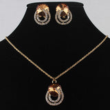 New Arrival 18K Gold Plated Necklace/Earrings Wedding Jewelry Sets For Brides Fashion Jewelry