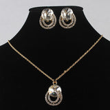 New Arrival 18K Gold Plated Necklace/Earrings Wedding Jewelry Sets For Brides Fashion Jewelry