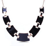 New Arrival 5 Color Rules Of Geometric Square Drops Of Oil Short Clavicle Chain