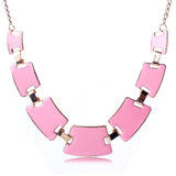 New Arrival 5 Color Rules Of Geometric Square Drops Of Oil Short Clavicle Chain