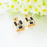 New Arrival Bijoux Gold Channel Earrings For Women Crystal Stud Earings Famous Brand Jewelry Brincos