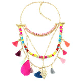 New Arrival Color wood beads Tassel Necklaces & Pendants Fashion Women Jewelry Unique Collar Statement Necklace Accessories