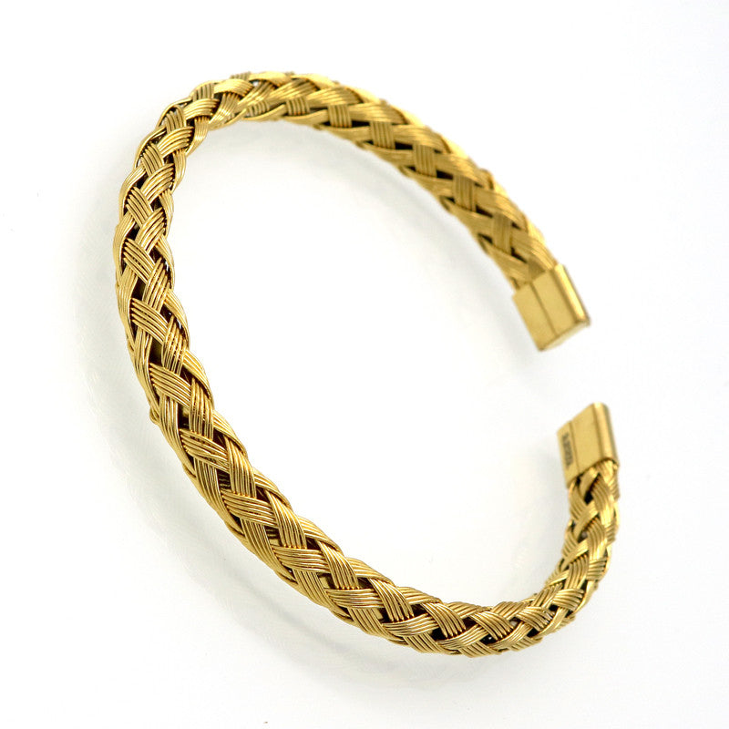 New Arrival Fashion Cuff Bracelet Jewelry Women's Stainless Steel Weave Simple Style 18K Gold Bracelets For Women's Jewelry