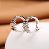 New Arrival Fashion Fine Fishbone Earrings Jewelry 925 Sterling Silver Hoop Earrings For Women Gift