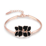 New Arrival Flower Bracelet Bangles With Genuine Austrian Crystal Mother's Day Gift For Her 