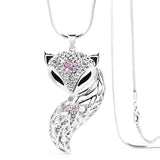 New Arrival Fox Pendant Necklace Trendy Zinc Alloy Animal Snake Chain Long Necklace Rhinestone Necklaces For Women Jewelry