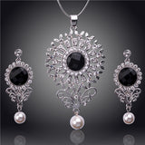 New Arrival Hot Selling High-end Necklace/ Earrings 18k Yellow Gold Plated Austrian Crystal Jewelry Sets