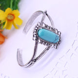 New Arrival Movie Twilight Bella Bangle Vintage Silver Plated Natural Turquoise Alloy bracelets for women 