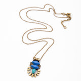 New Arrival Shi Jie Jewelry Resin Zinc Alloy Gold Plated Thin Chain Imitation Gem Pendant Egyptian Necklace