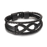 New Arrival Silver plated Infinity Bracelet Bangle Genuine Leather Hand Chain Buckle friendship men women bracelet