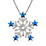 New Arrival Snowflake Necklaces Snake Chain Zinc Alloy Crystal Pendant Long Necklace Fashion Necklaces For Women Jewelry