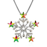 New Arrival Snowflake Necklaces Snake Chain Zinc Alloy Crystal Pendant Long Necklace Fashion Necklaces For Women Jewelry
