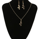 New Arrival Vintage Gold Jewelry Sets Fashion Hummer Pendant Statement Necklace & Crystal Drop Earrings for Women