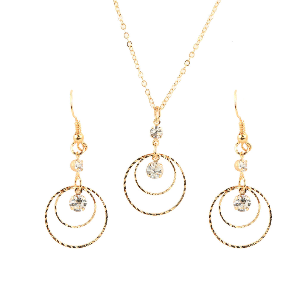 New Arrival Vintage Gold Jewelry Sets for Women Wedding Jewelry Set Round Drop Earrings & Statement Necklace Fine Jewelry